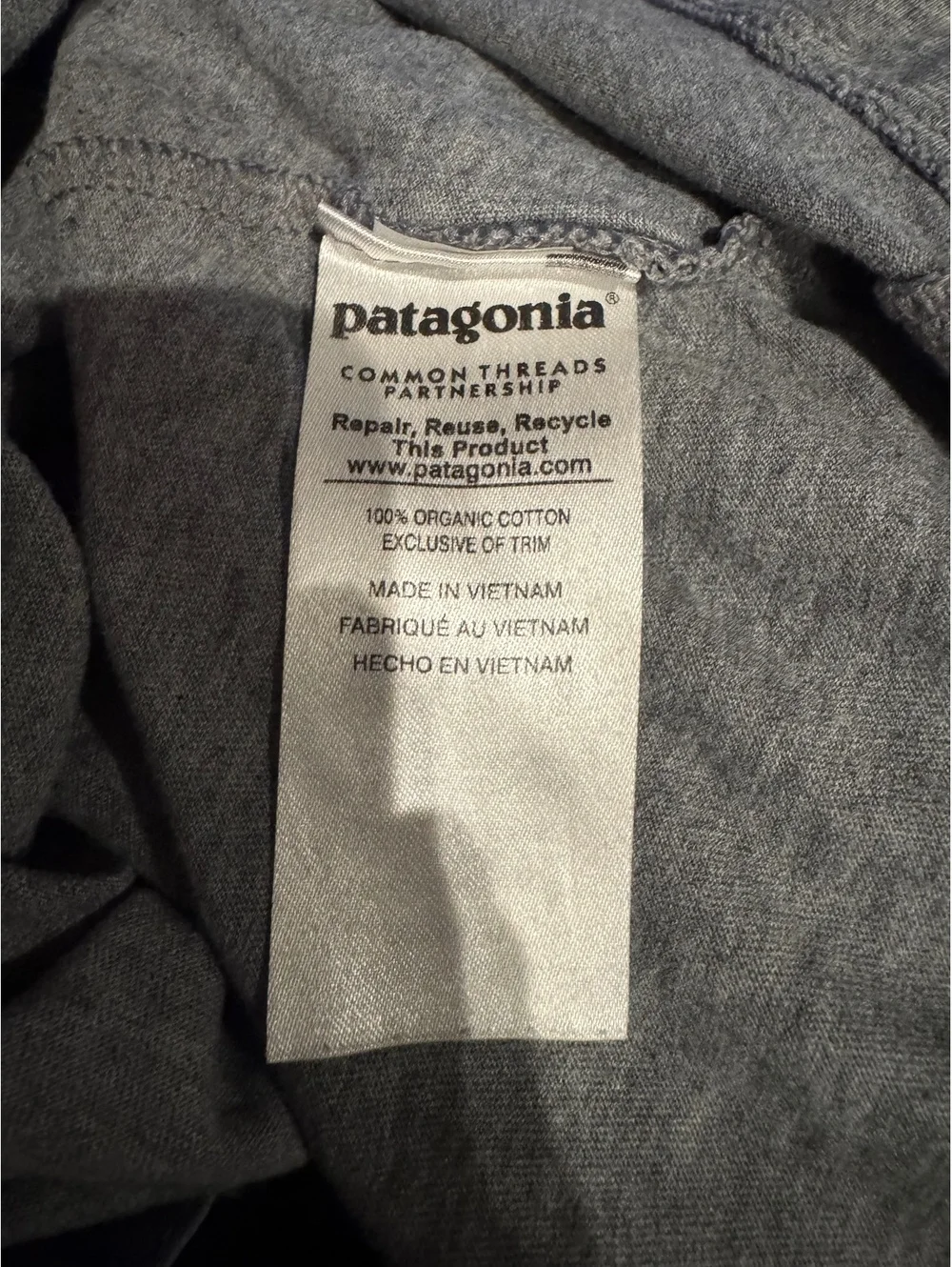 Patagonia Organic Cotton Long Sleeve Henley Shirt XL Gray